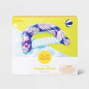 Sun Squad Tropical Chill Inflatable Lounge Chair Built-in Cup Holder Pool Float